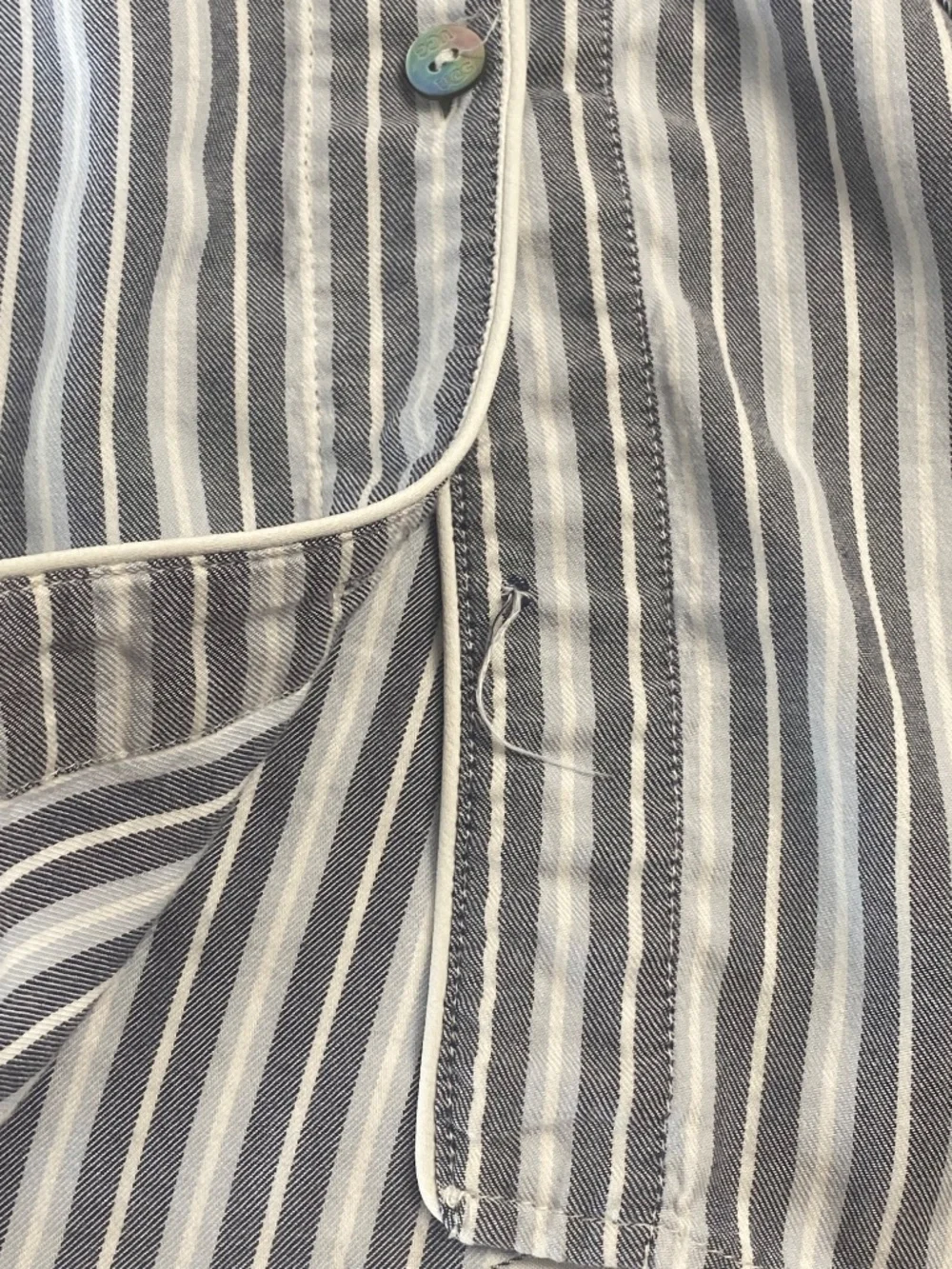 UGG Laura Striped Sleep Shirt Nightshirt Blue White Button Front Size M - Picture 8 of 8
